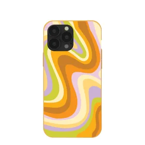 Honey Psychedelic Wave iPhone 13 Pro Max Case Flexible Design Strong Corners