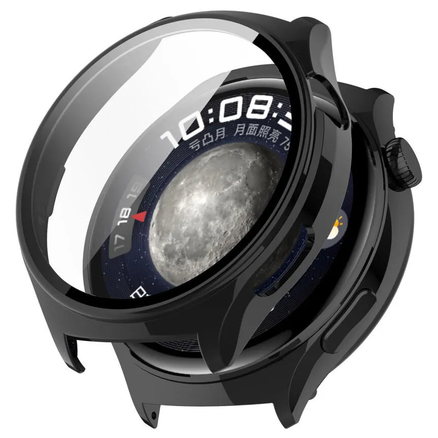 Shock Proofing Huawei Watch 4 Hard Case with Glass (Black)