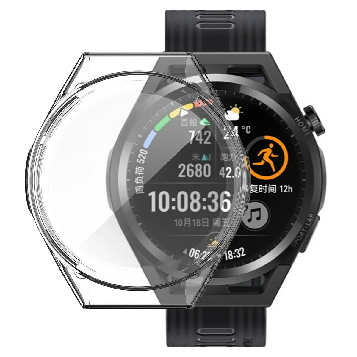 Huawei Watch GT Runner TPU Case (Transparent) Protective Armor Impact Shield Guard Covering