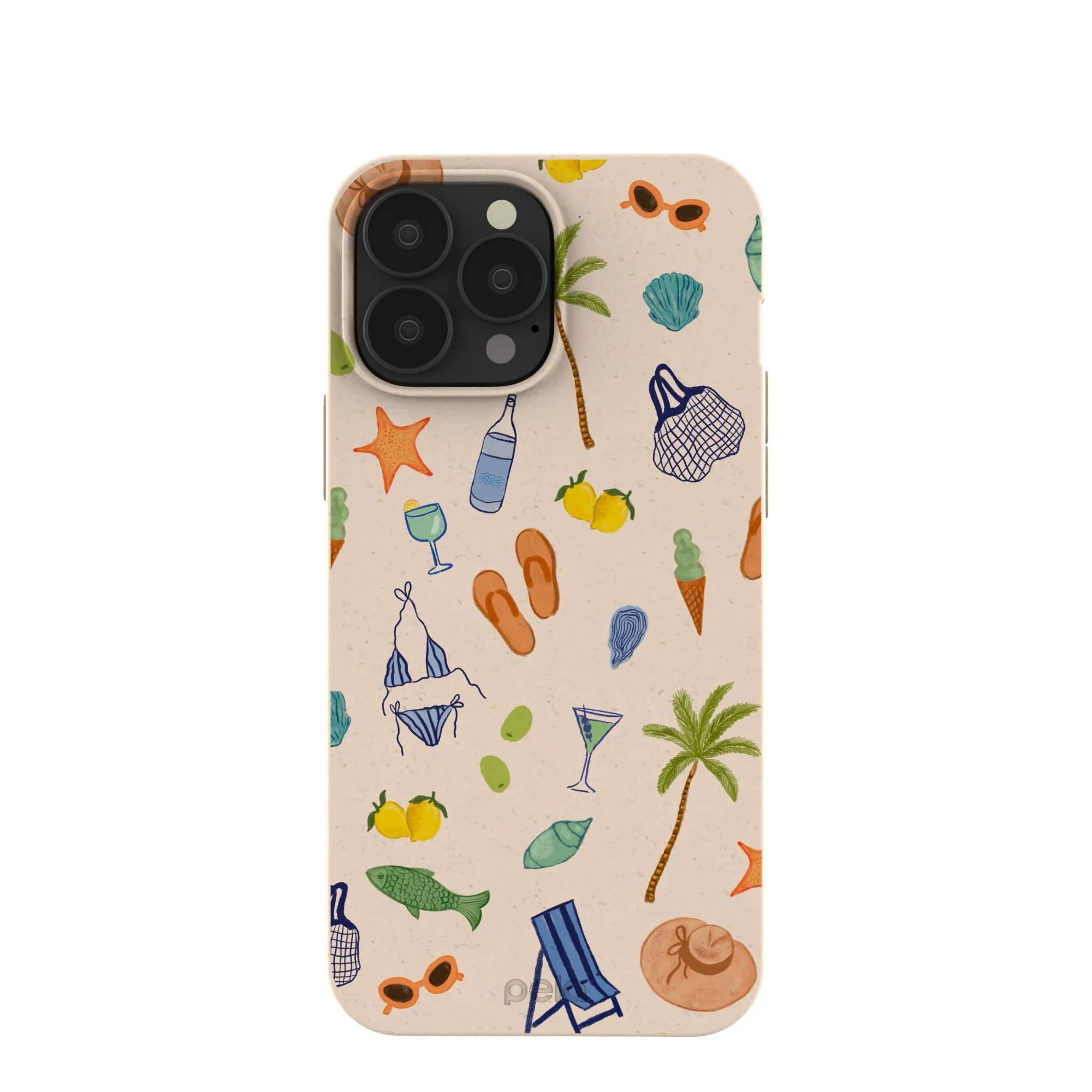 Modern Design Texture Seashell Coastline Sketch iPhone 13 Pro Max Case