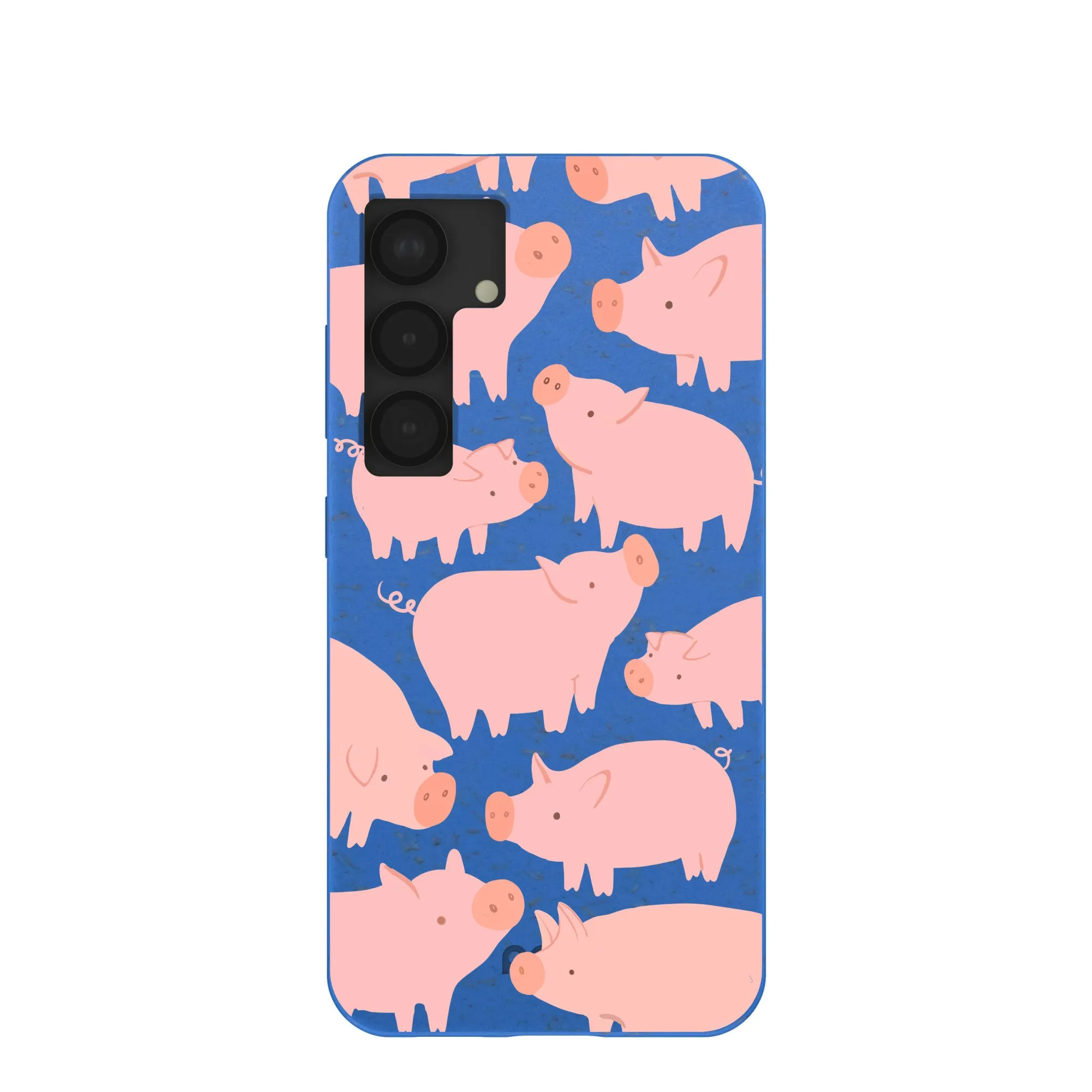 Electric Blue Piggies Samsung Galaxy S25 Case Artistic Design
