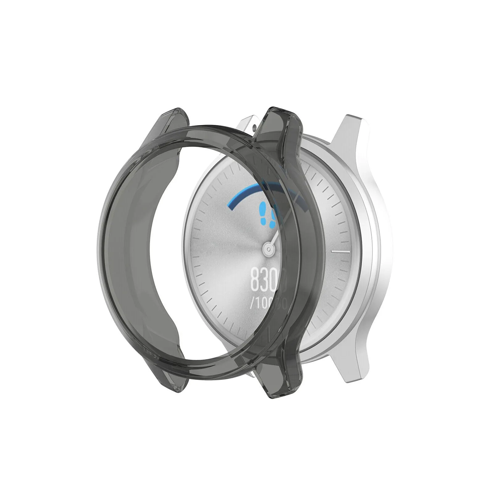 Garmin Vivomove Style/Luxe TPU Cover (Transparent-Black) Non-Yellowing