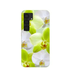 Scratch Block Sage Green Orchid Blooms Samsung Galaxy S25 Case