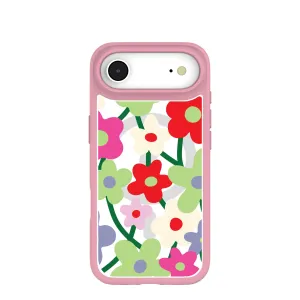 Modern feature Clear Poppy Flora iPhone Air Case With Petal Pink Ridge (MagSafe included)