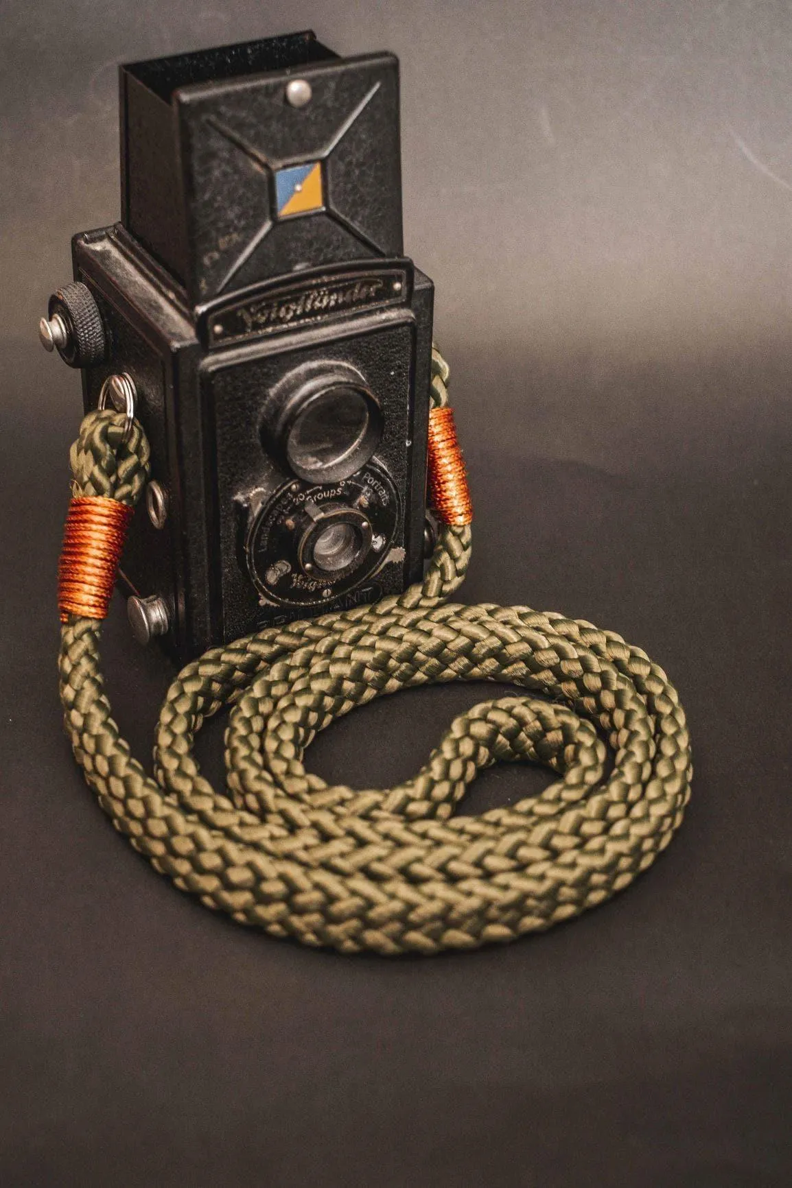 Flat Olive Acrylic Camera Strap hiker