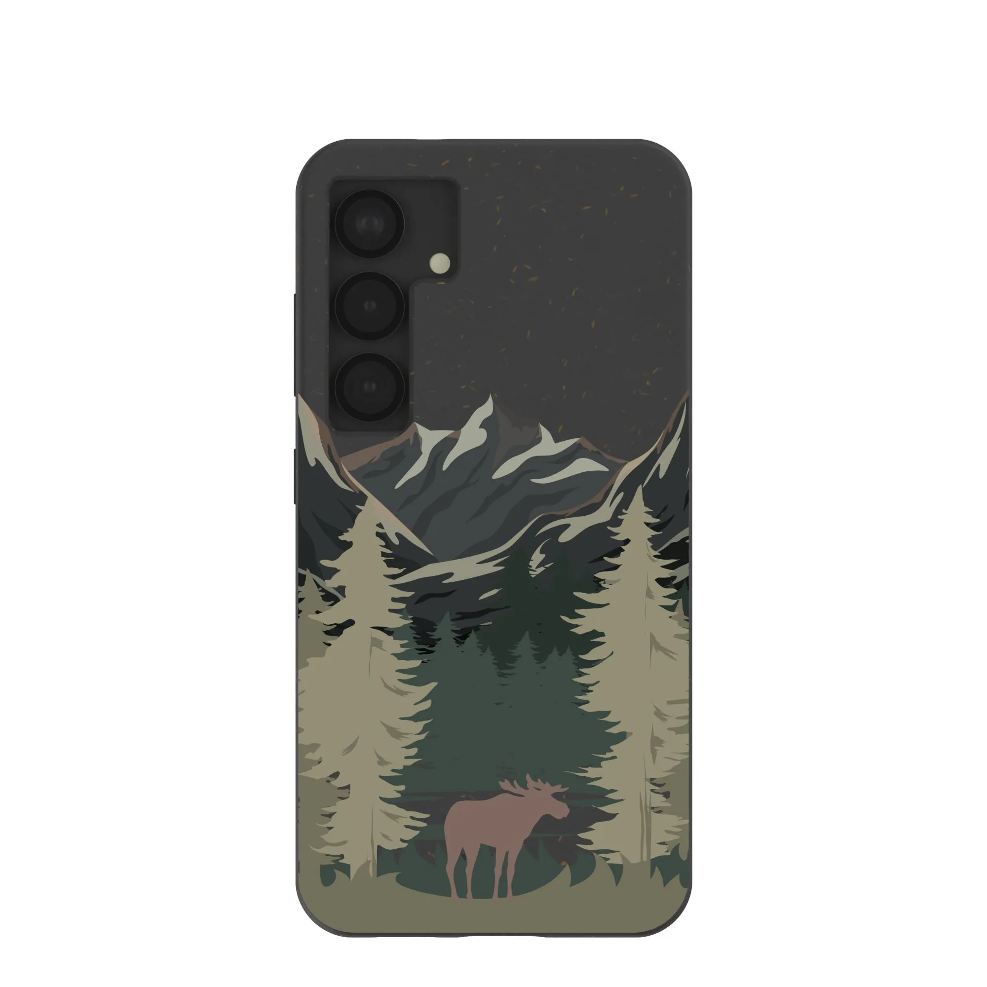 Slim Profiled Gloss Finish Black Moose Mountain Samsung Galaxy S25 Case