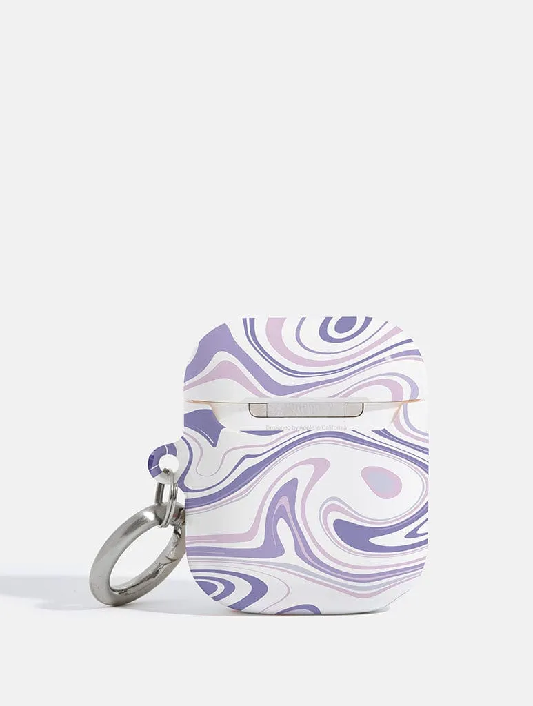 Luxury Tech Case Lilac Swirl AirPods Case
