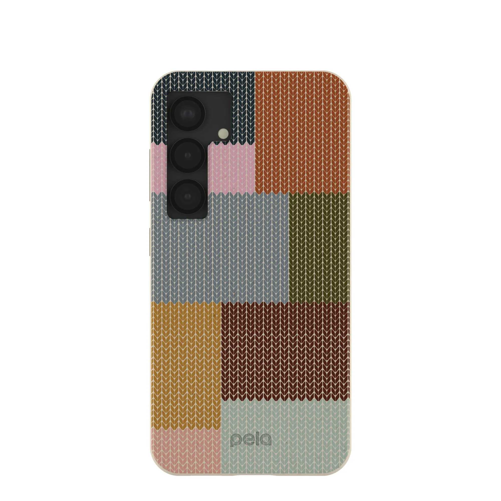 Grip Layer Scratch Block London Fog Knitted Patchwork Samsung Galaxy S25 Case