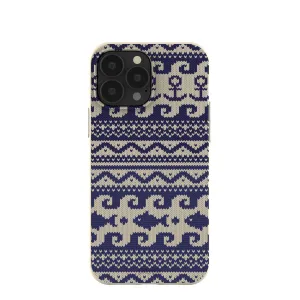 London Fog Ocean Knit iPhone 13 Pro Max Case Desk Companion Durable Shell