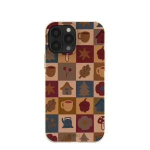 Elegant Craft London Fog Rustic Grid iPhone 13 Pro Max Case