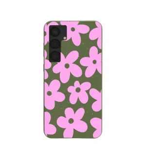 Forest Floor Pink Blooms Samsung Galaxy S25 (Plus) Case Crystal Finish Smooth Texture Pattern