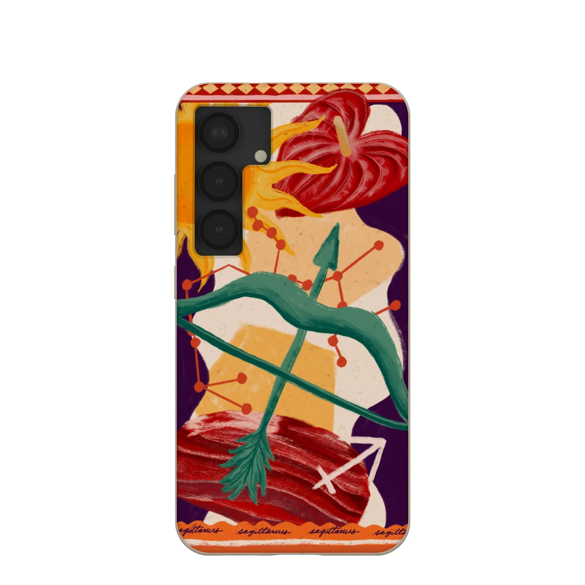 Seashell Sagittarius Archer Samsung Galaxy S25 Case Cushioned Edge