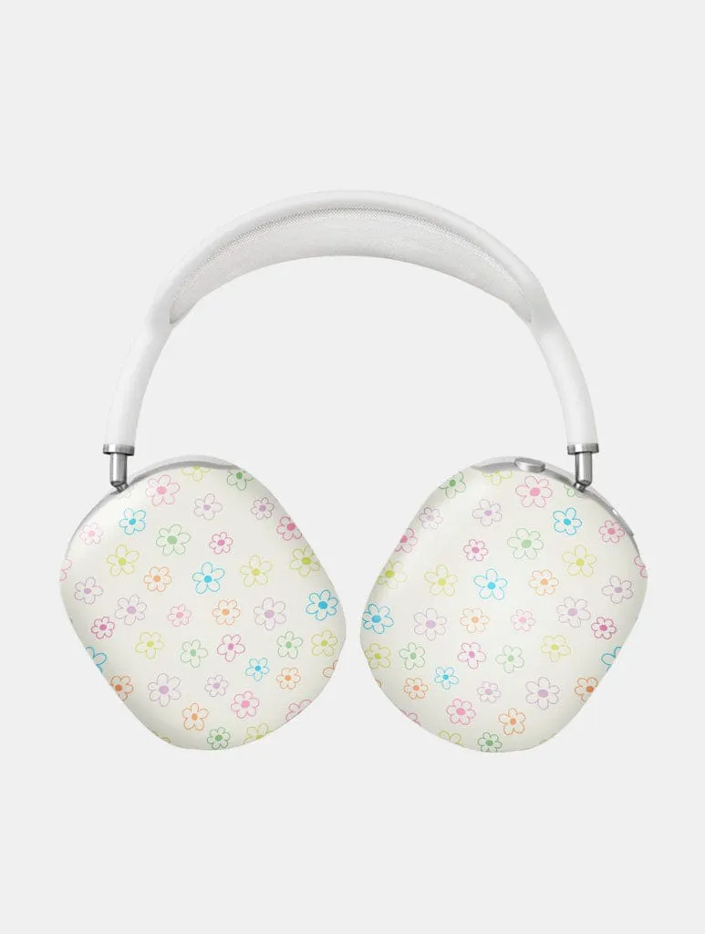 Trendy Protective Shell Colourful Flower Outline AirPods Max Case in Matte