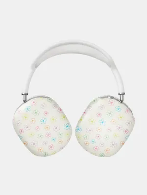 Colourful Flower Outline AirPods Max Case in Matte portable pocket leather airpods shell