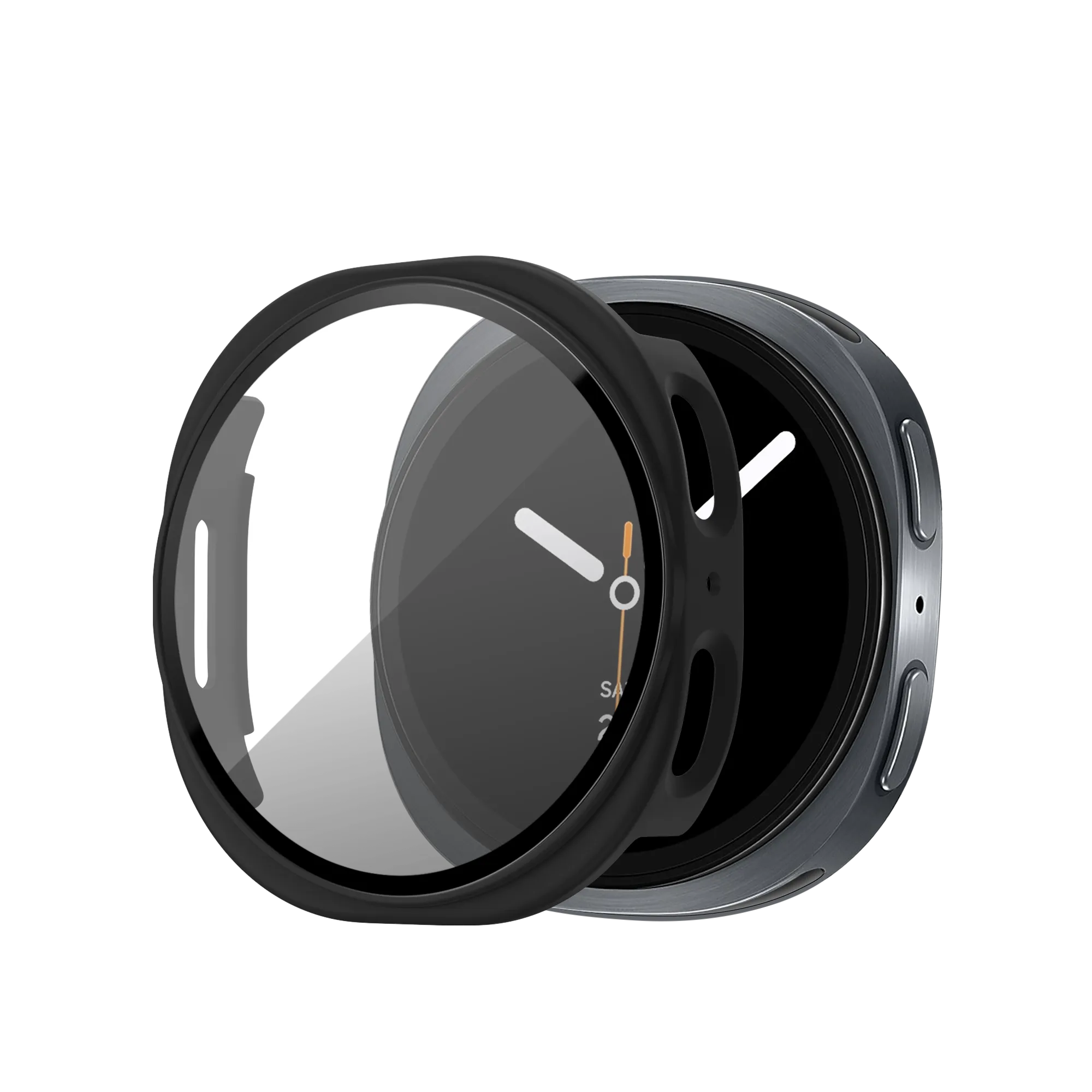 Bandz Samsung Galaxy Watch 8 - 44mm PC Cover with Glass (Black) Student Armor