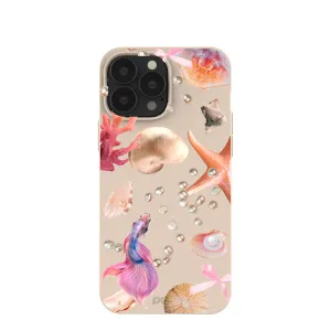 Hybrid Texture Layer Seashell Aqua Dreams iPhone 13 Pro Max Case