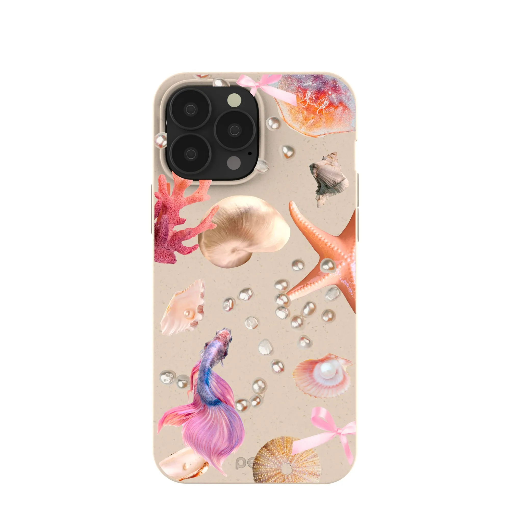 Hybrid Texture Layer Seashell Aqua Dreams iPhone 13 Pro Max Case