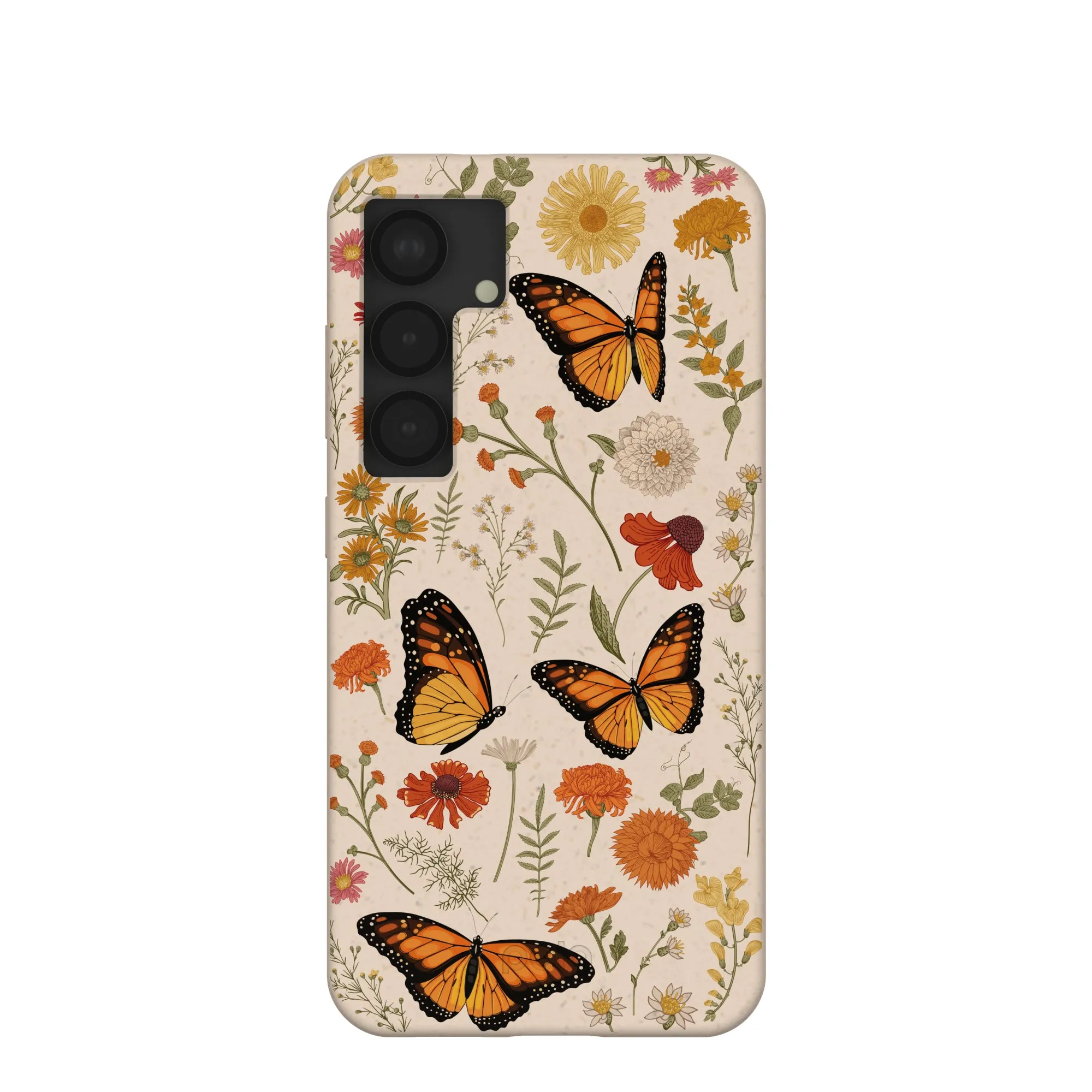 Vivid Texture Seashell Monarch Butterfly Samsung Galaxy S25 Case