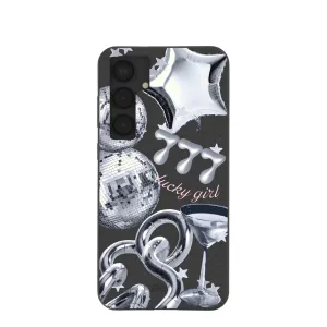Modern Design Texture Black Cosmic Luck Samsung Galaxy S25 (Plus) Case