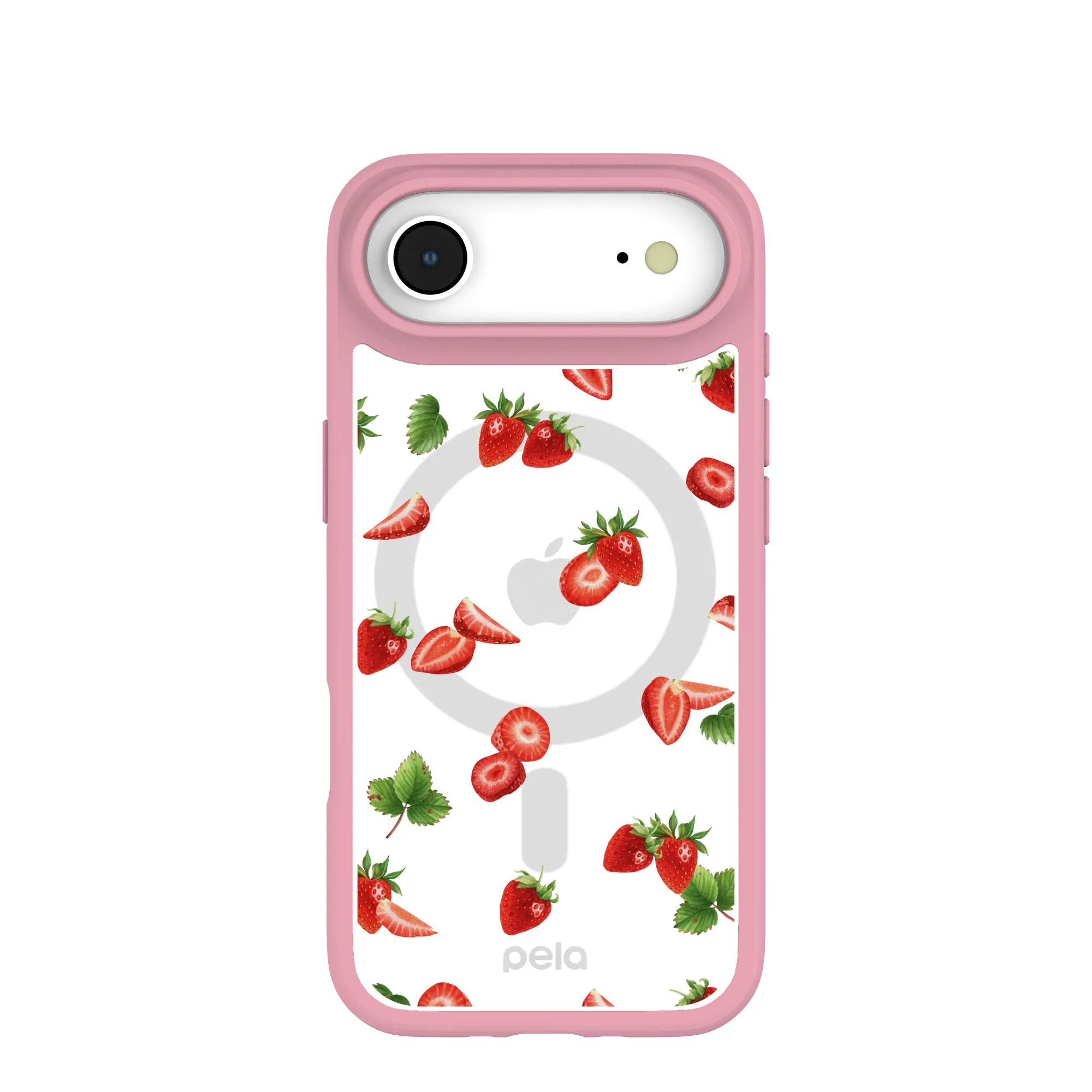 Clear Berry Pink iPhone Air Case With Petal Pink Ridge (MagSafe included) Durable Material
