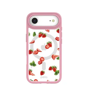 Clear Berry Pink iPhone Air Case With Petal Pink Ridge (MagSafe included) Durable Material