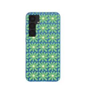 Electric Blue Flower Child Samsung Galaxy S25 (Plus) Case Lightweight texture