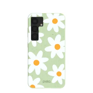 simple design Comfort Fit Edge Sage Green Daisy Samsung Galaxy S25 Case