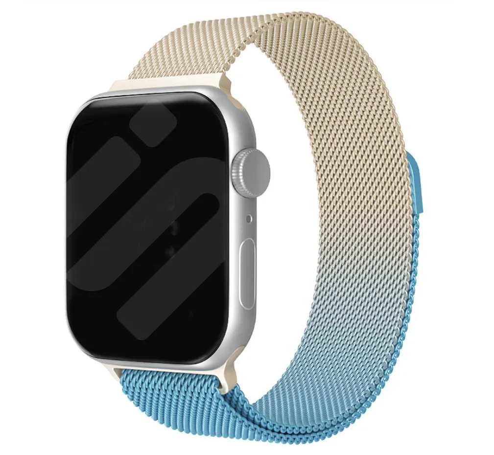 Apple Watch Milanese Strap (Gold/Blue) Quick Release Smooth Finish