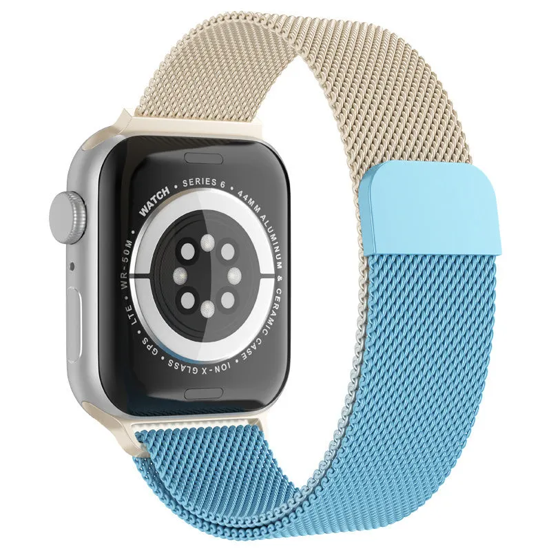 Apple Watch Milanese Strap (Gold/Blue) Scratch Resistant