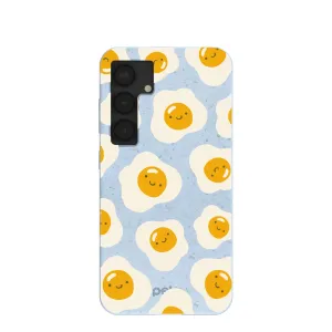 Powder Blue Sunny Side Up Samsung Galaxy S25 Case Luxury Finish