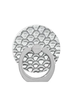 Portable Phone Stand Fashionable Spin Holder Silver Metallic Snakeskin Faux Leather Adhesive Phone Ring Stand