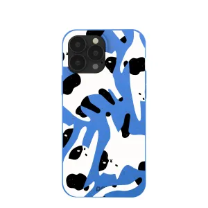Electric Blue Cat Cow iPhone 13 Pro Max Case Luxury Accent
