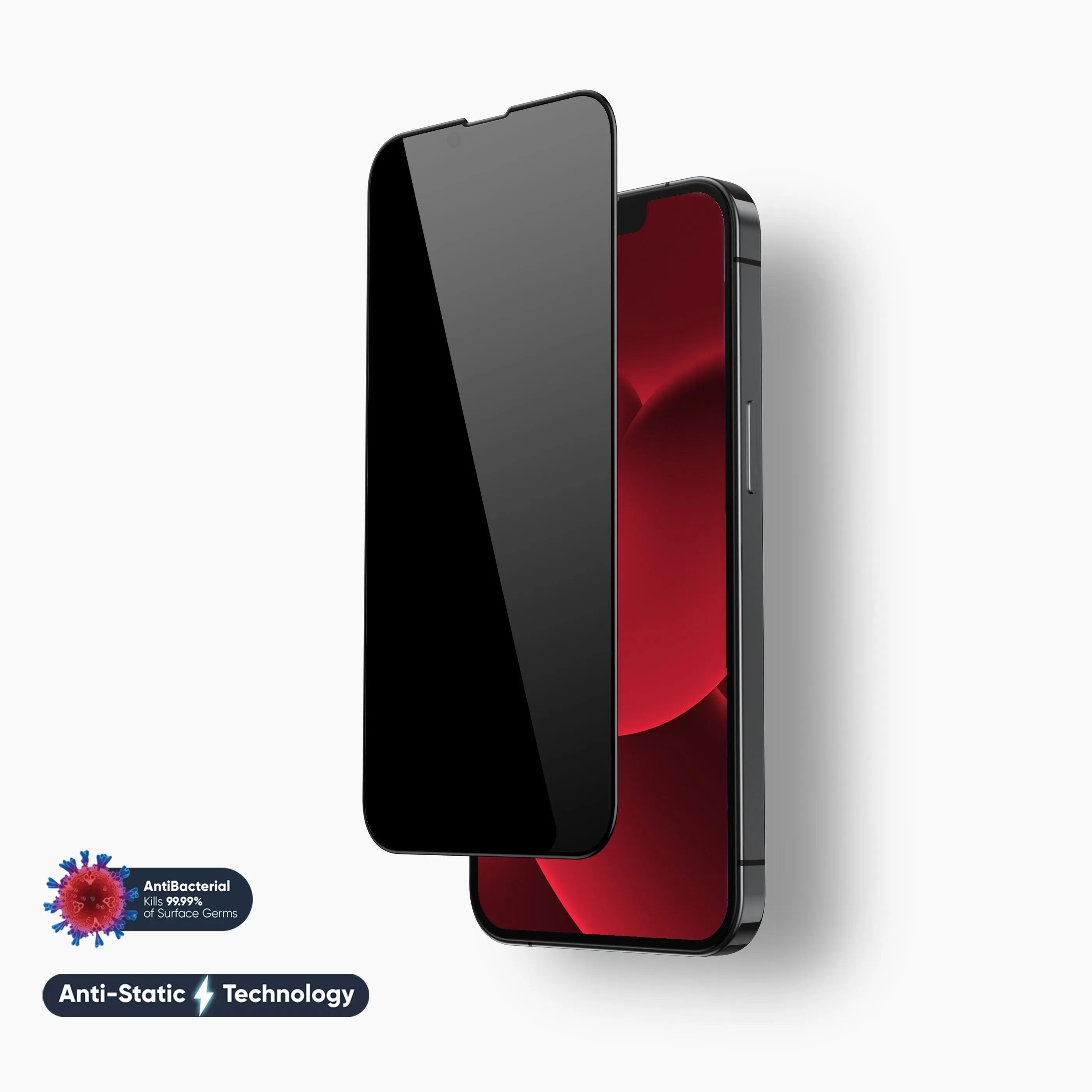 NanoArmour Privacy Screen for iPhone 14 Plus Antimicrobial Anti-Dust Edge-to-Edge Screen Shield Pro Elite scratch safe protector