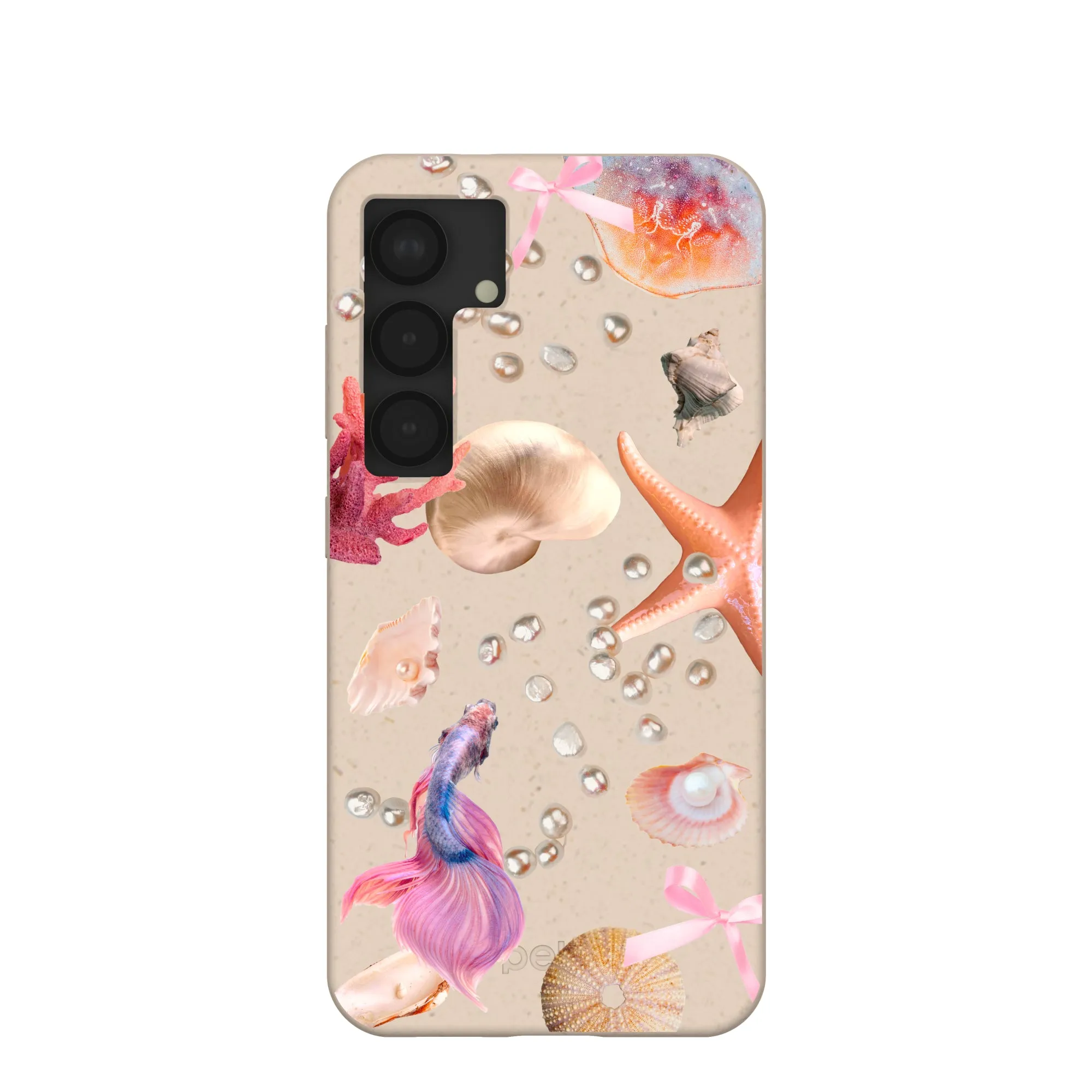 Seashell Aqua Dreams Samsung Galaxy S25 Case Comfort Layer Texture