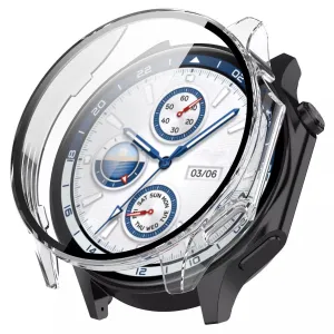 Corner Guarding OnePlus Watch 2 PC Case with Glass (Transparent)