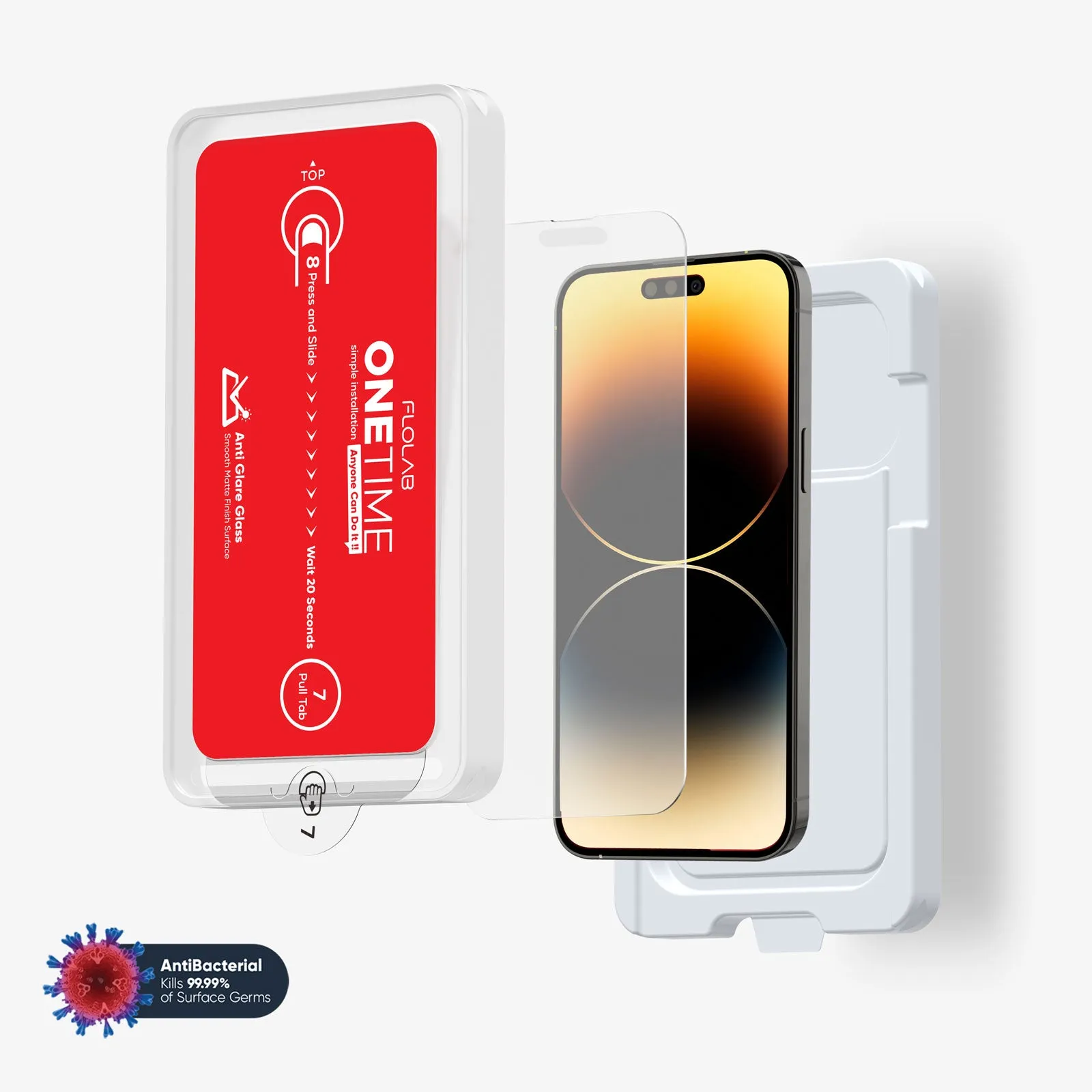 high response glass ONETIME NanoArmour for iPhone Anti-Glare Screen Protector: Dust-Free Installation, Case Friendly, Matte