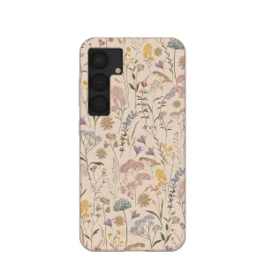 Modern Texture Look Hybrid Detail Seashell Dusty Petals Samsung Galaxy S25 Case