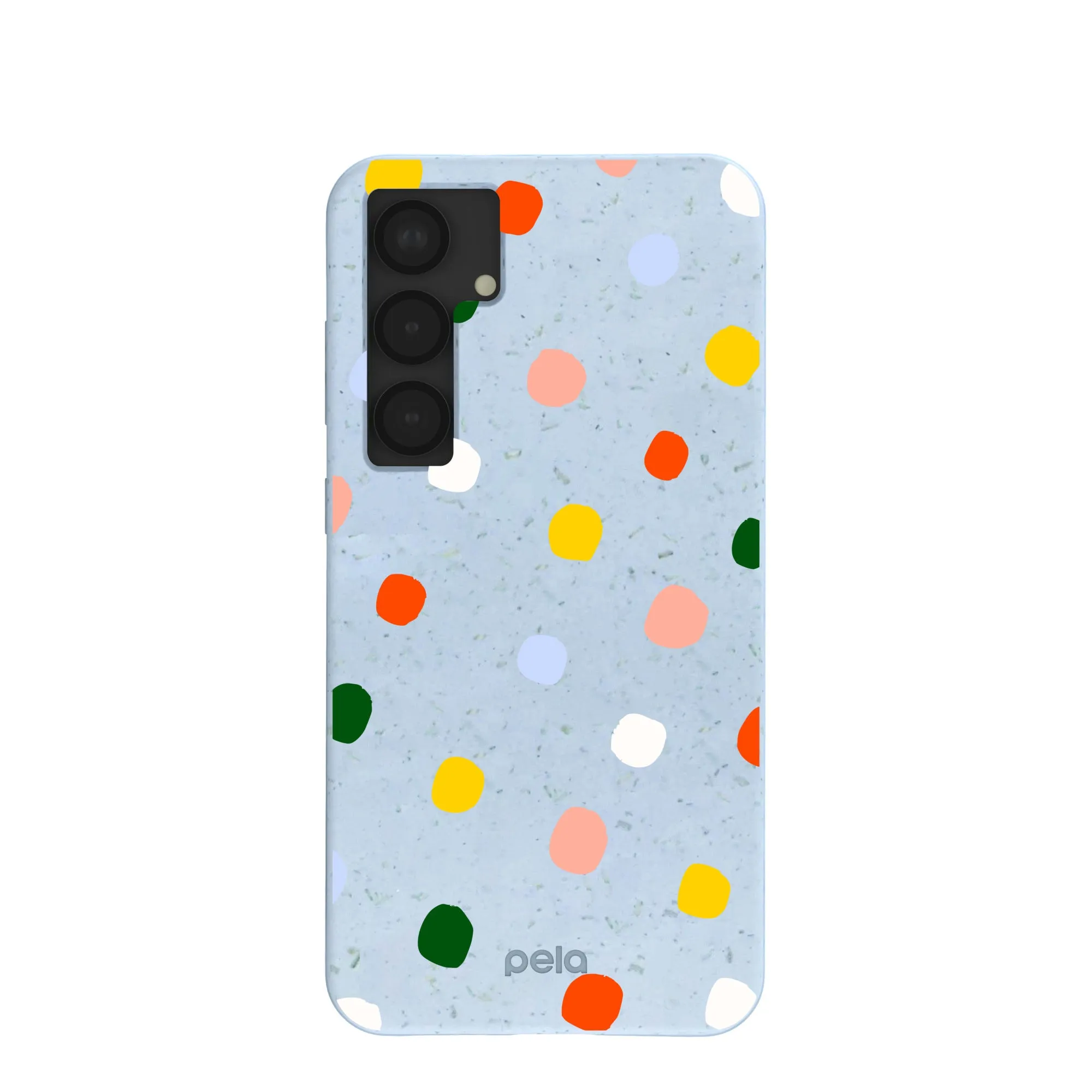 Comfort Edge Powder Blue Rainbow Dots Samsung Galaxy S25 (Plus) Case