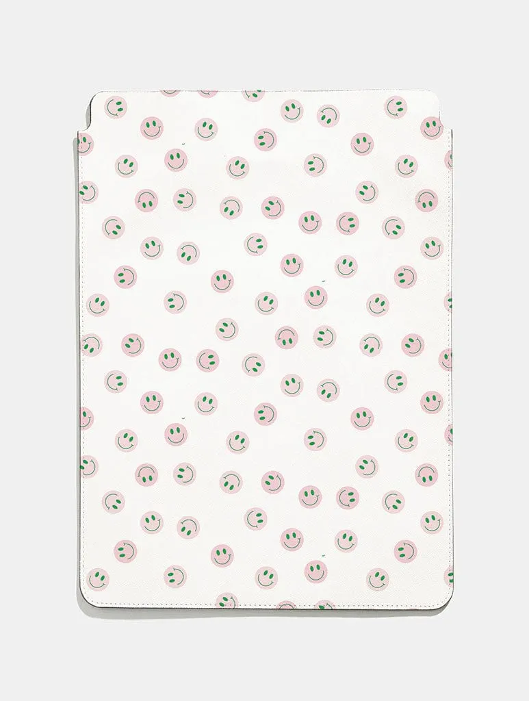Tablet Sleeve Shield Pink and Green Smiley Tablet Sleeve