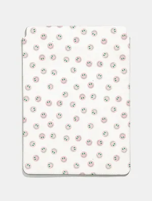 Tablet Sleeve Shield Pink and Green Smiley Tablet Sleeve
