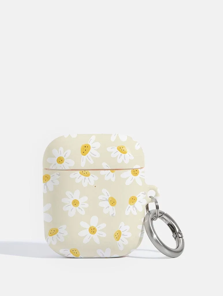 Soft Everyday Organizer shock resistant commuter silicone shell Cute Daisy AirPods Case