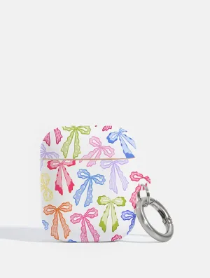 Rainbow Bows AirPods Case shockproof neon gradient protector custom handmade leather airpods case