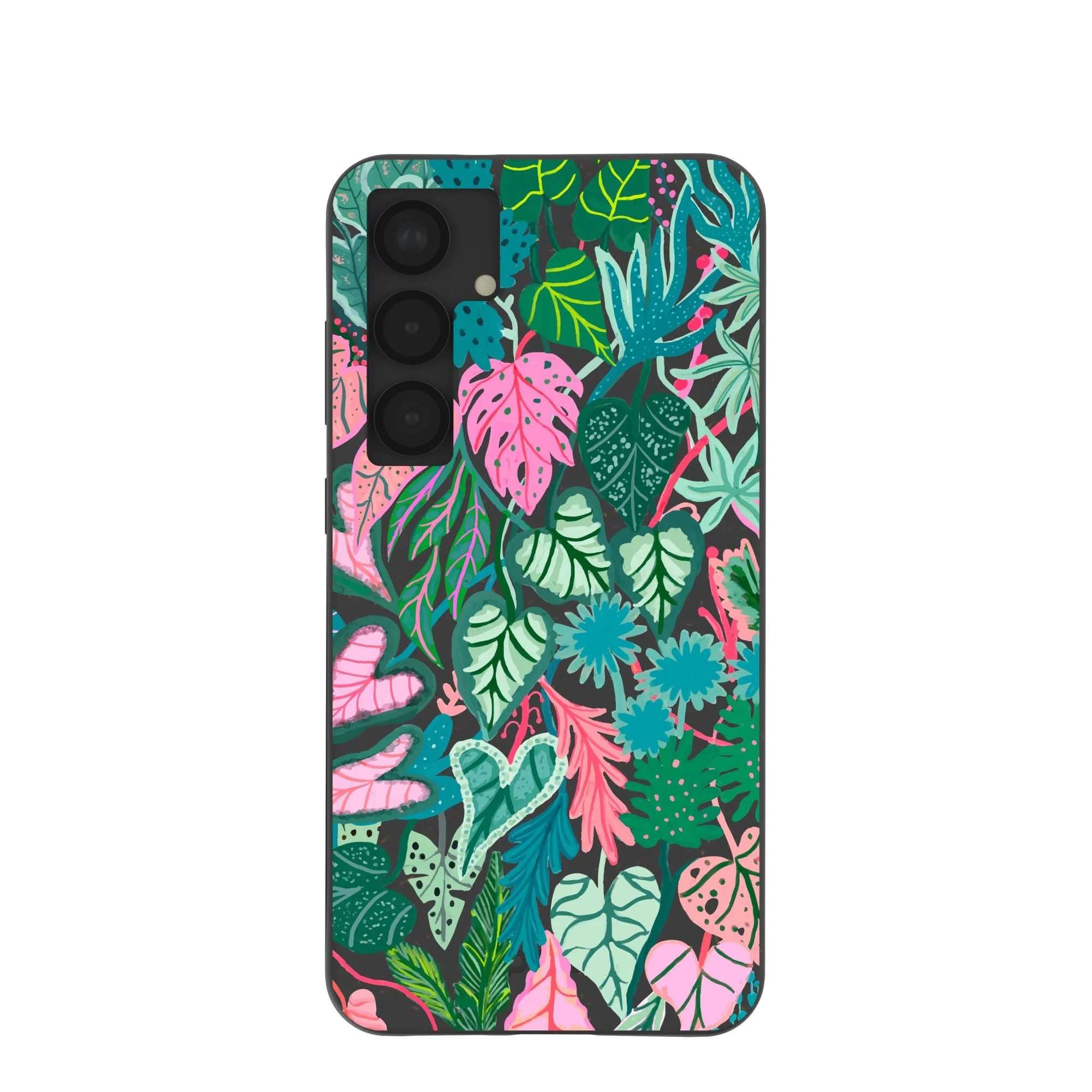 Matte Pattern Design Black Tropic Noir Samsung Galaxy S25 (Plus) Case