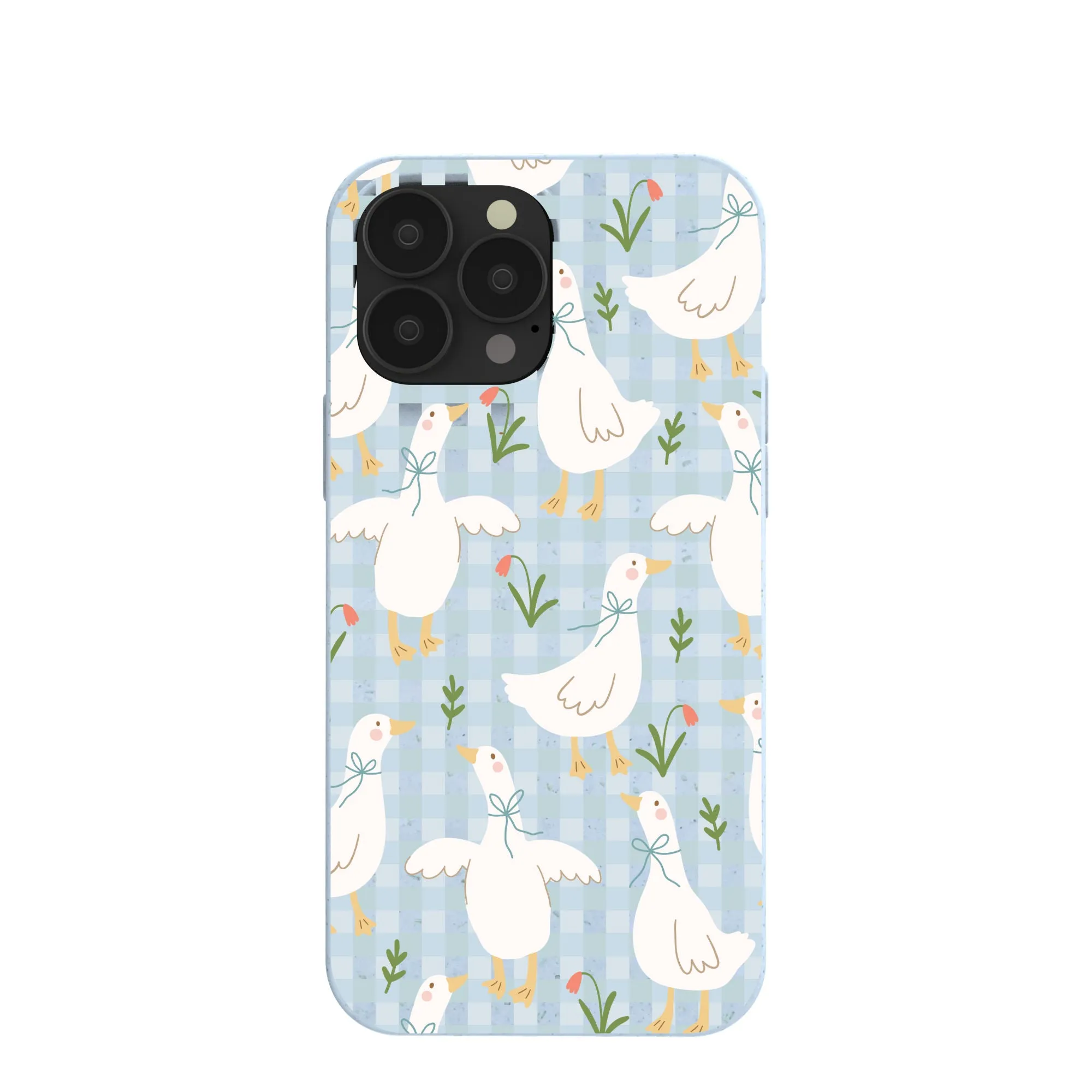 Powder Blue Blooming Quackers iPhone 13 Pro Max Case Soft Silicone Light Design