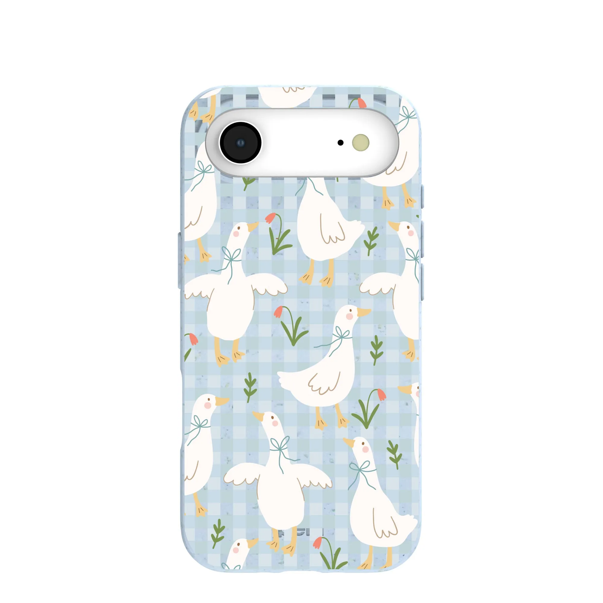 Luxury Surface Layer Clear Pattern Powder Blue Blooming Quackers iPhone Air Case