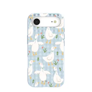 Luxury Surface Layer Clear Pattern Powder Blue Blooming Quackers iPhone Air Case