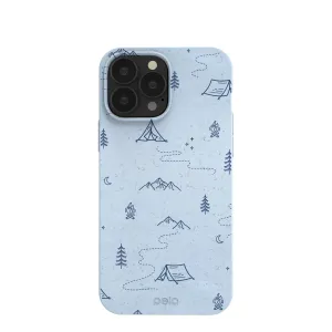Powder Blue Camp Nights iPhone 13 Pro Max Case Modern Frame Premium Grip