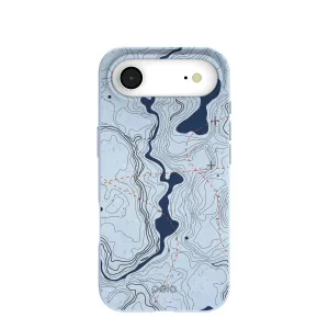 Matte Texture Layer Protective Form Fit Powder Blue Contour Lines iPhone Air Case