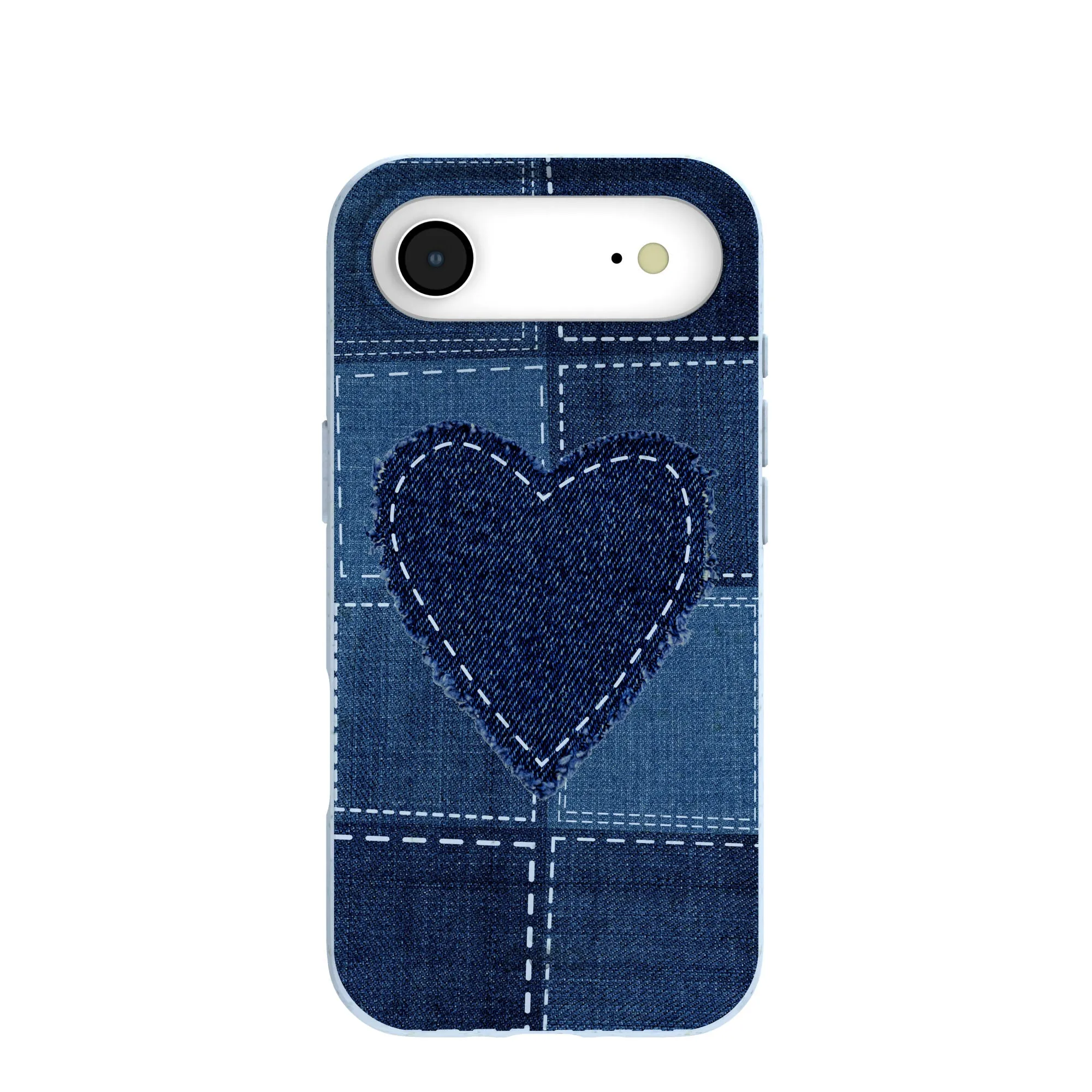 Polished Look Premium Detail Powder Blue Denim Heart iPhone Air Case