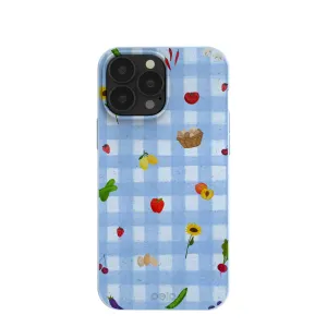 Classic Finish Gloss Layer Finish Powder Blue Gingham Farmhouse iPhone 13 Pro Max Case